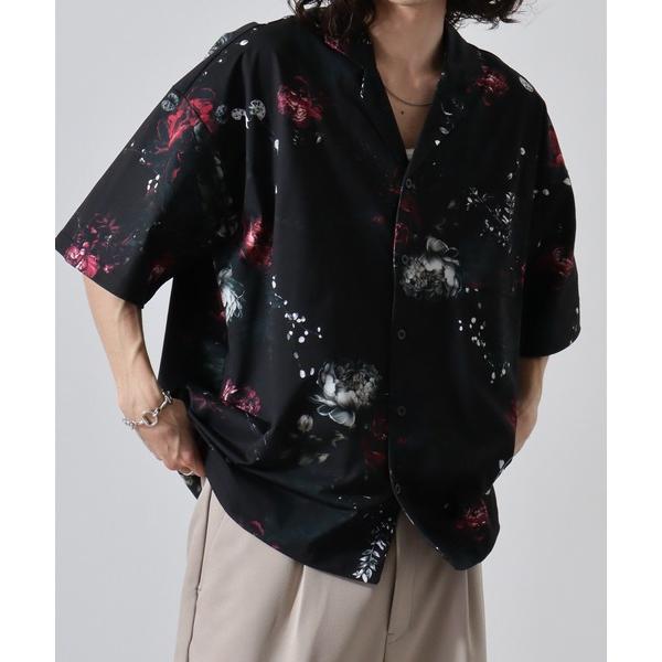 シャツ オーバーサイス総柄開襟アロハシャツ メンズ レディース