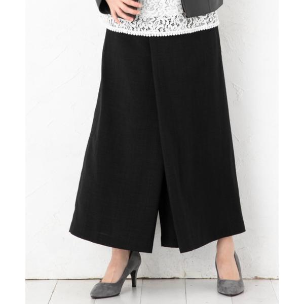 パンツ ラップ風スカートデザインワイドパンツ｜ワイドパンツ スカート見え 後ろゴム シワになりにくい...