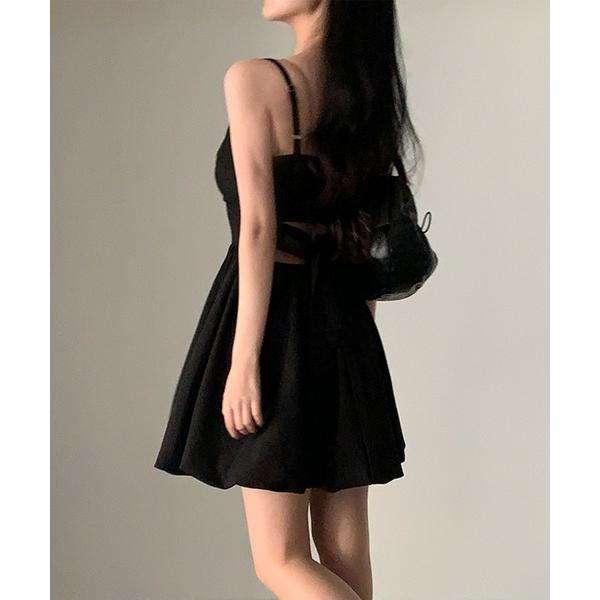 ワンピース バックリボンバルーンキャミワンピース