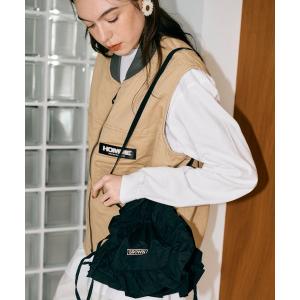 ショルダーバッグ バッグ ナイロンフリルショルダーバッグ-M- レディース