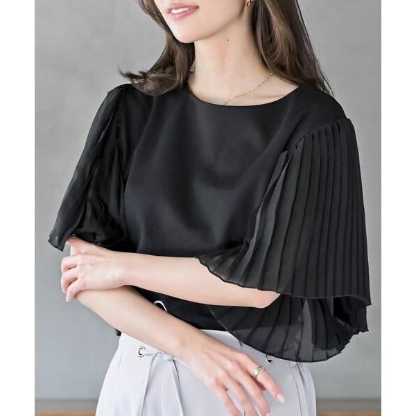 プリーツスリーブポンチプルオーバー レディース