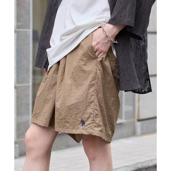 パンツ 「U.S. POLO ASSN.」ナイロンワッシャー裏メッシュワイドショート 043950　...
