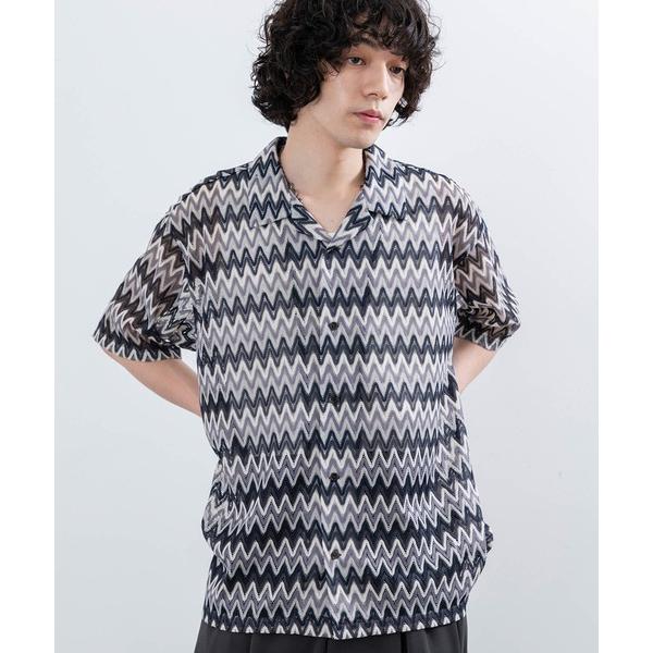 シャツ j.n.r.d/バルファレース幾何学柄シャツ メンズ