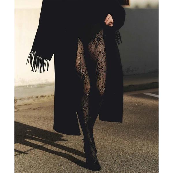 タイツ Rosa Lace Tights Black レディース