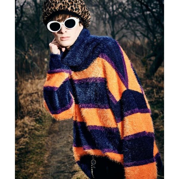 セーター ニット Turtle Neck Border Knit / タートルネックボーダーニット ...