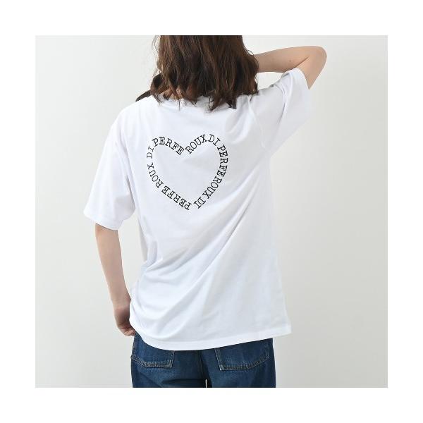 tシャツ 「ROUXDI PERFE ルゥディパフィー」ハート柄ロゴ刺繍Tシャツ メンズ レディース
