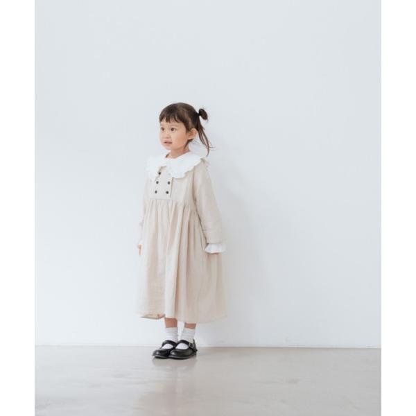 「LOWRYS FARM」 「KIDS」長袖ワンピース 140cm アイボリー キッズ