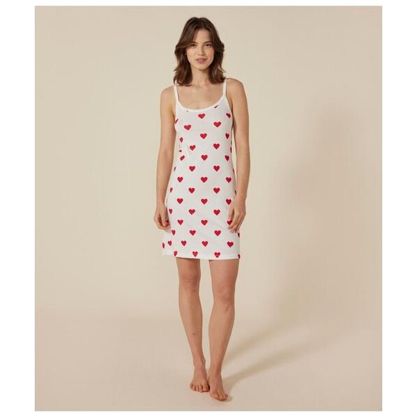 インナーシャツ 肌着 ハートプリントキャミソールワンピース レディース