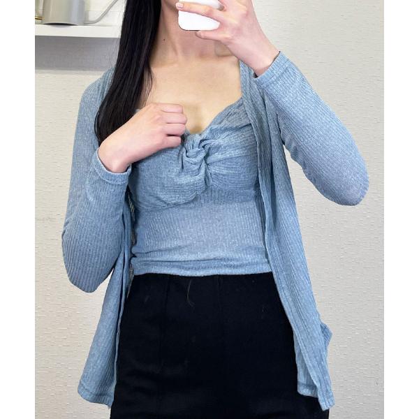 カーディガン ねじりキャミソール+カーディガンセット 全4色 レディース レディース