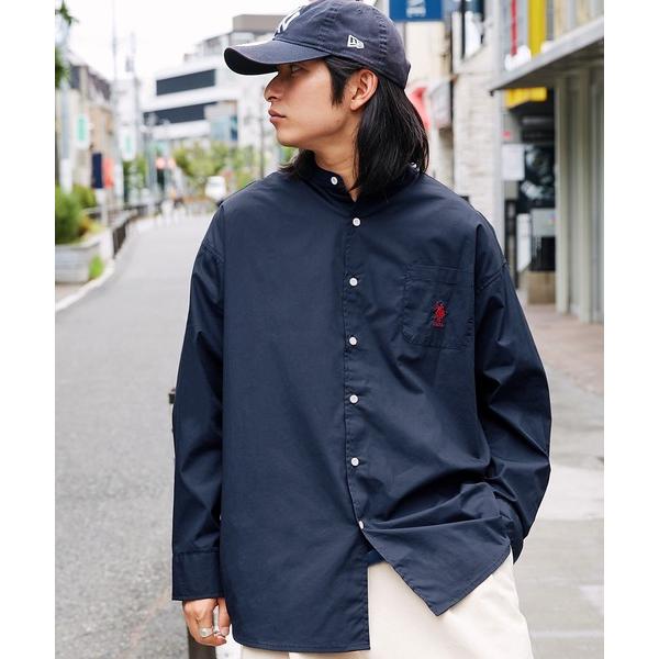 「U.S. POLO ASSN.」 長袖シャツ M ネイビー メンズ