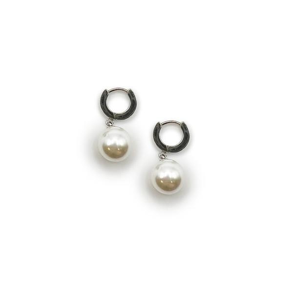 ピアス KISHOKACHI 希少価値 パールドロップデザインクリッカーステンレスピアス 10mm ...