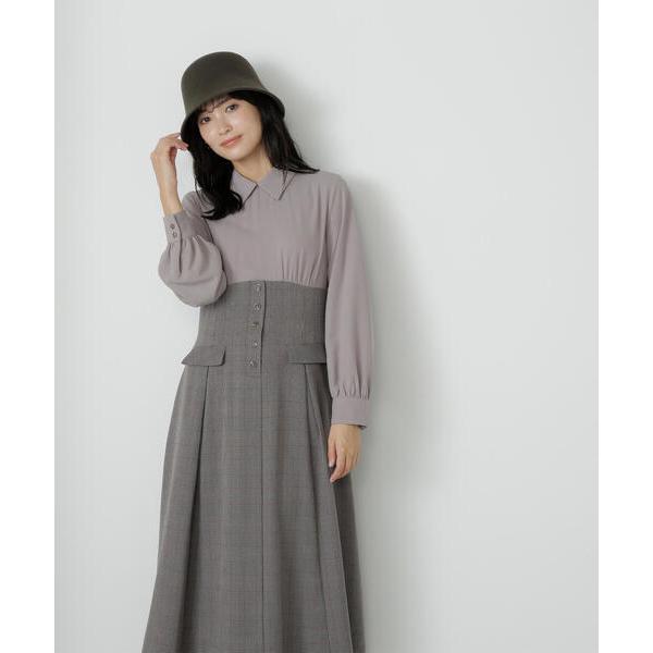 「NATURAL BEAUTY BASIC」 ドッキングワンピース MEDIUM グレー系その他 レ...