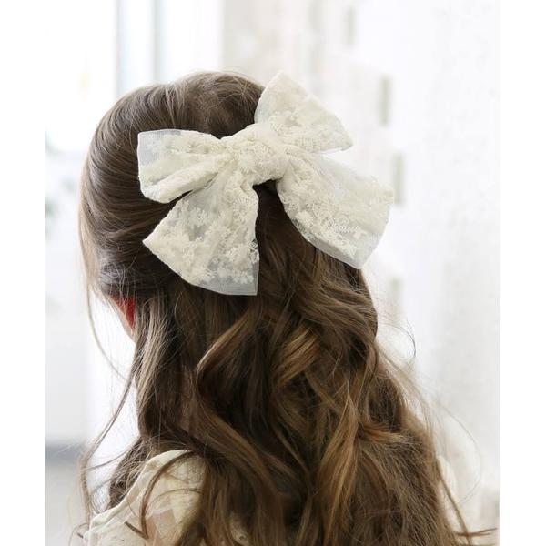 ヘアクリップ アーバン レース リボン バレッタ　2色