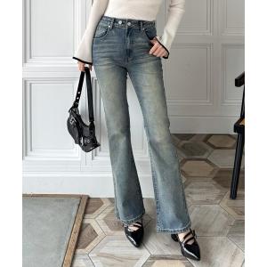 ジーンズ デニム デニムパンツ 「5色展開/低身長サイズあり」ミドルライズフレアデニムパンツ「2025SS新作」 レディース