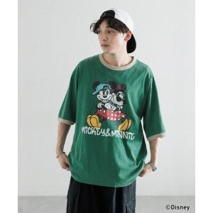 tシャツ Tシャツ メンズ 「SIGNAL SPORTS」Disneyコラボ/オーバーサイズリンガーTシャツ