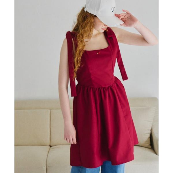 ワンピース ribbon rose onepiece /肩リボンローズミニワンピース