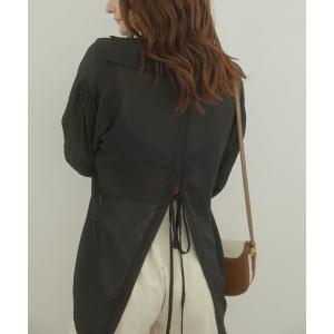 シャツ ブラウス レディース Sheer back ribbon シャツ｜zozo