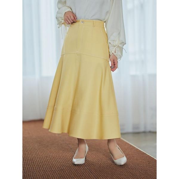 スカート デニムライクステッチフレアスカート「低身長・小柄女性」