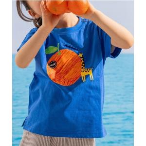 tシャツ Tシャツ キッズ オレンジとキリン半袖Tシャツ｜zozo