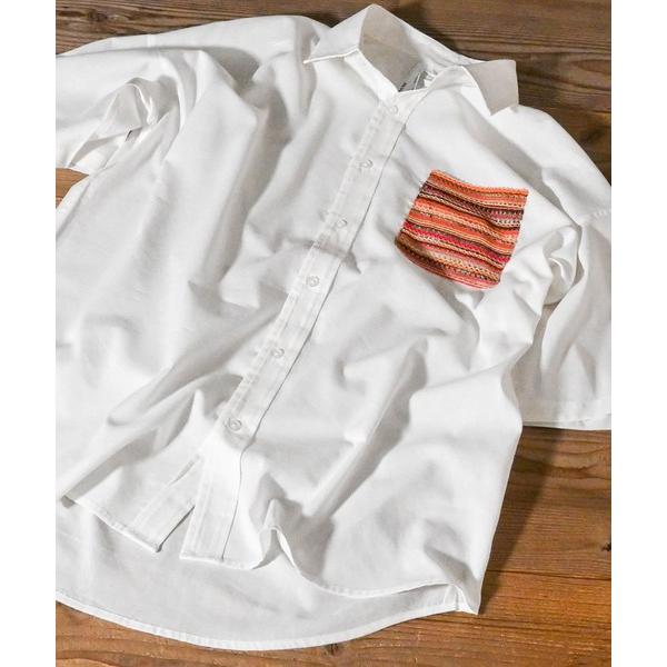 シャツ ブロード バルファスレース ポケットビッグシャツ メンズ レディース