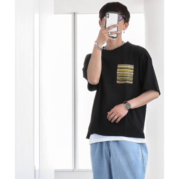 tシャツ 16/天竺バルファスレース ポケットクルーネック レディース メンズ メンズ レディース