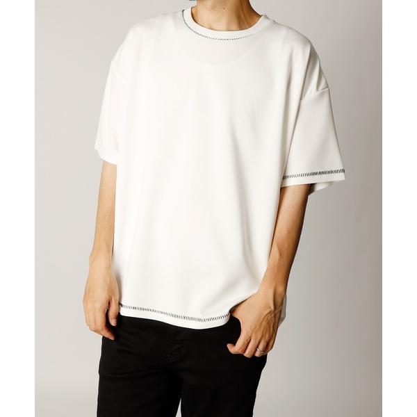 tシャツ 「INASTUDIOS SELECT」ダンボールニット ステッチング クルーTシャツ メン...