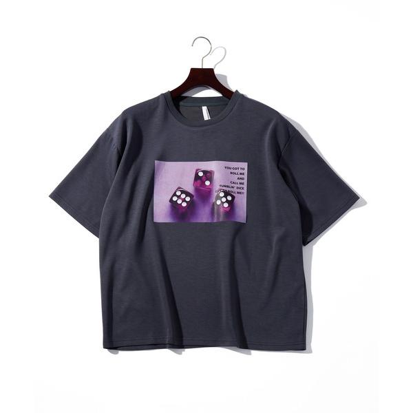 tシャツ 半袖 ビッグシルエット ダンボールニット 転写プリント Tシャツ レディース レディース