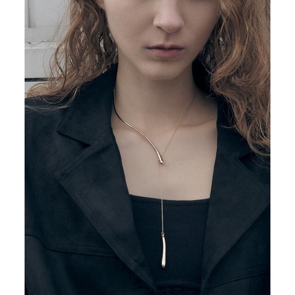 ネックレス カーブド メタル ”Y”シェイプ ネックレス レディース メンズ