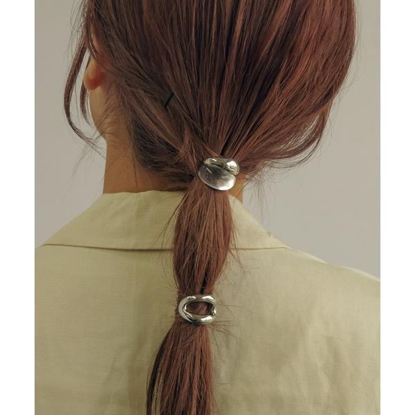 ヘアゴム クリア × メタル ＆ ニュアンス オーバル セット ヘアカフ