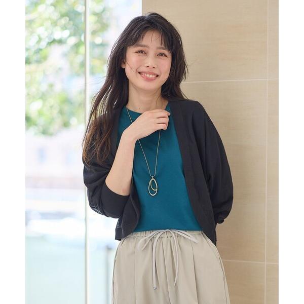 カーディガン 「洗濯機可/接触冷感/アンチピリング」シアーニットボレロカーディガン レディース