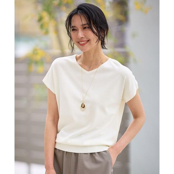 ニット セーター 「洗濯機可/UVカット/アンチピリング」ハーフスリーブニット レディース