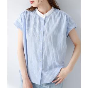シャツ ブラウス 「WEB限定」ロープドビーコットンストライプブラウス レディース