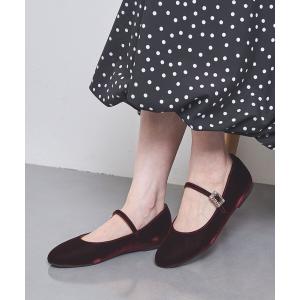 SHISEI シューズ 「SHISEI」ギャザー スタッズ フラットシューズ