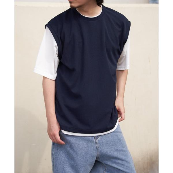 tシャツ 「コスパ最強／接触冷感」速乾COOLフェイクベストTシャツ「親子コーデ」 メンズ