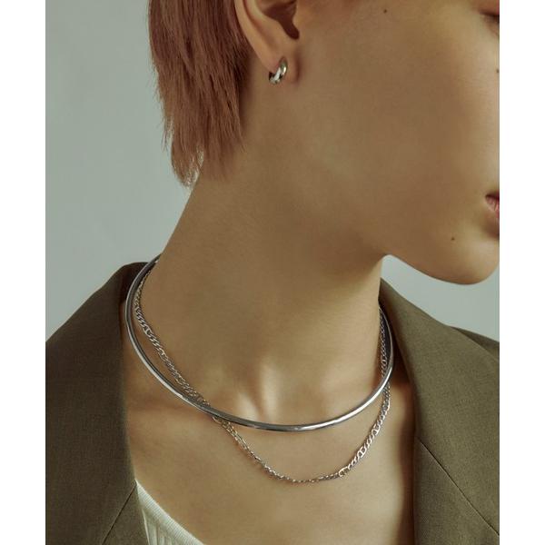 ネックレス アンカー チェーン チョーカー ＆ シャープ ライン ネックカフ レディース