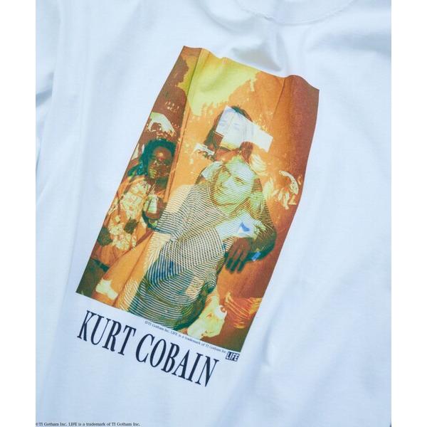 「LIFE」 長袖Tシャツ「Kurt Cobainコラボ」 LARGE オフホワイト メンズ