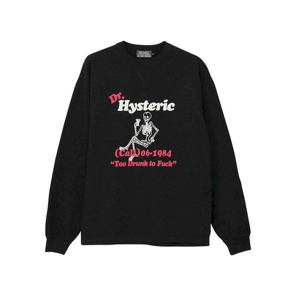 「HYSTERIC GLAMOUR」 長袖Tシャツ LARGE ブラック メンズ