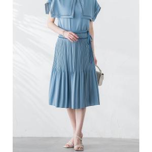 スカート トリアセテートプリーツスカート