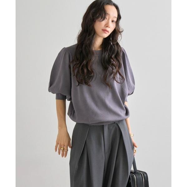 tシャツ 接触冷感パフスリーブニットトップス レディース