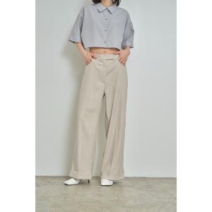 パンツ スラックス レディース 「Abor」Double Hem Soft Wide Pants/ダブルヘムソフトワイドパンツ｜zozo