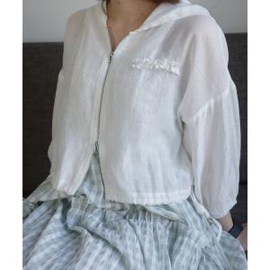パーカー ショートシアージップパーカー　made in INTER FACTORY レディース