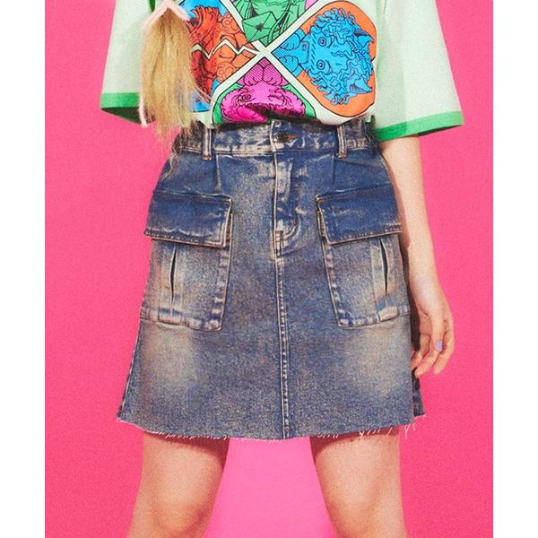 デニムスカート デニムカーゴミニスカート
