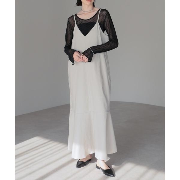 ワンピース 「Fizz/フィズ」　スパンツイル　裾フレアキャミワンピース