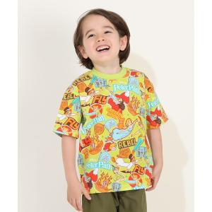 tシャツ 親子お揃い ディズニー ステッカー風総柄 Tシャツ 9534K キッズ 子供服 男の子 女の子