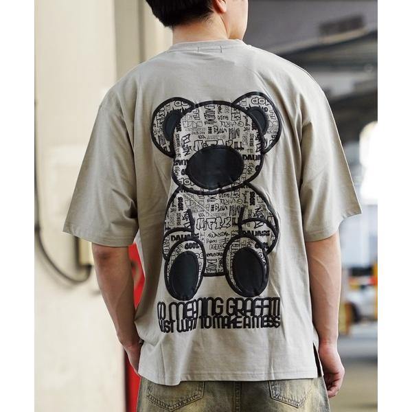 tシャツ 「unisex」グラフィティベア Tシャツ / クマ オーバーサイズ Tシャツ ビッグシル...