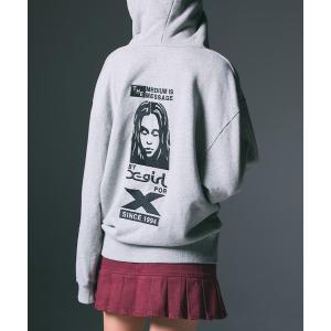 X-girl（エックスガール） パーカー VINTAGE LABEL FACE LOGO ZIP UP