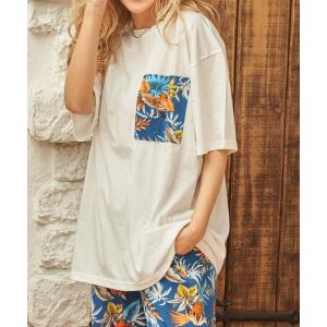 tシャツ アロハ リゾート ポケット Tシャツ レディース