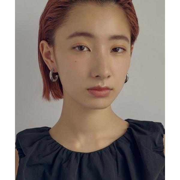 ピアス 「金属アレルギー軽減」プランプ ライン フープ ステンレス ピアス レディース メンズ