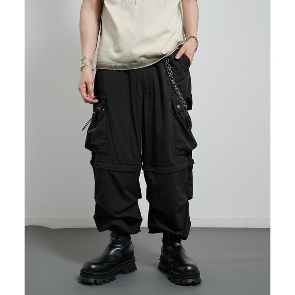 ワイドパンツ カーゴパンツ 2wayシックスポケットカーゴパンツ メンズ レディース