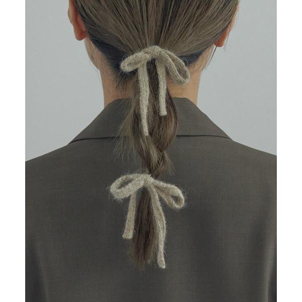 ヘアゴム ニット リボン ダブル ヘアカフ